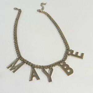 Gold Tone Personalized “ Maybe “ Necklace